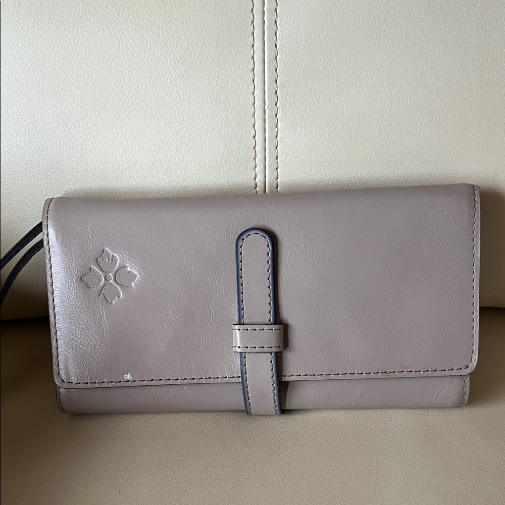 Patricia Nash Gray Leather Clutch